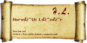 Horváth Lázár névjegykártya