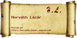 Horváth Lázár névjegykártya