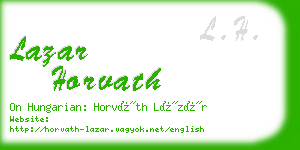 lazar horvath business card